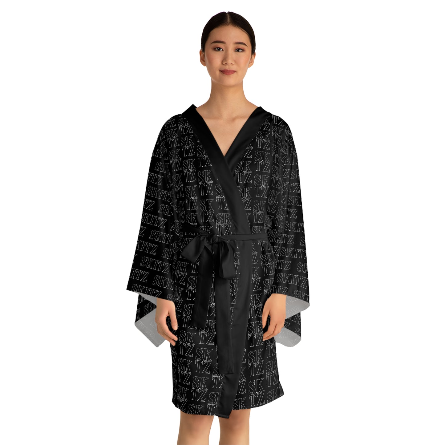 SKITZ Kimono Robe - Black/White