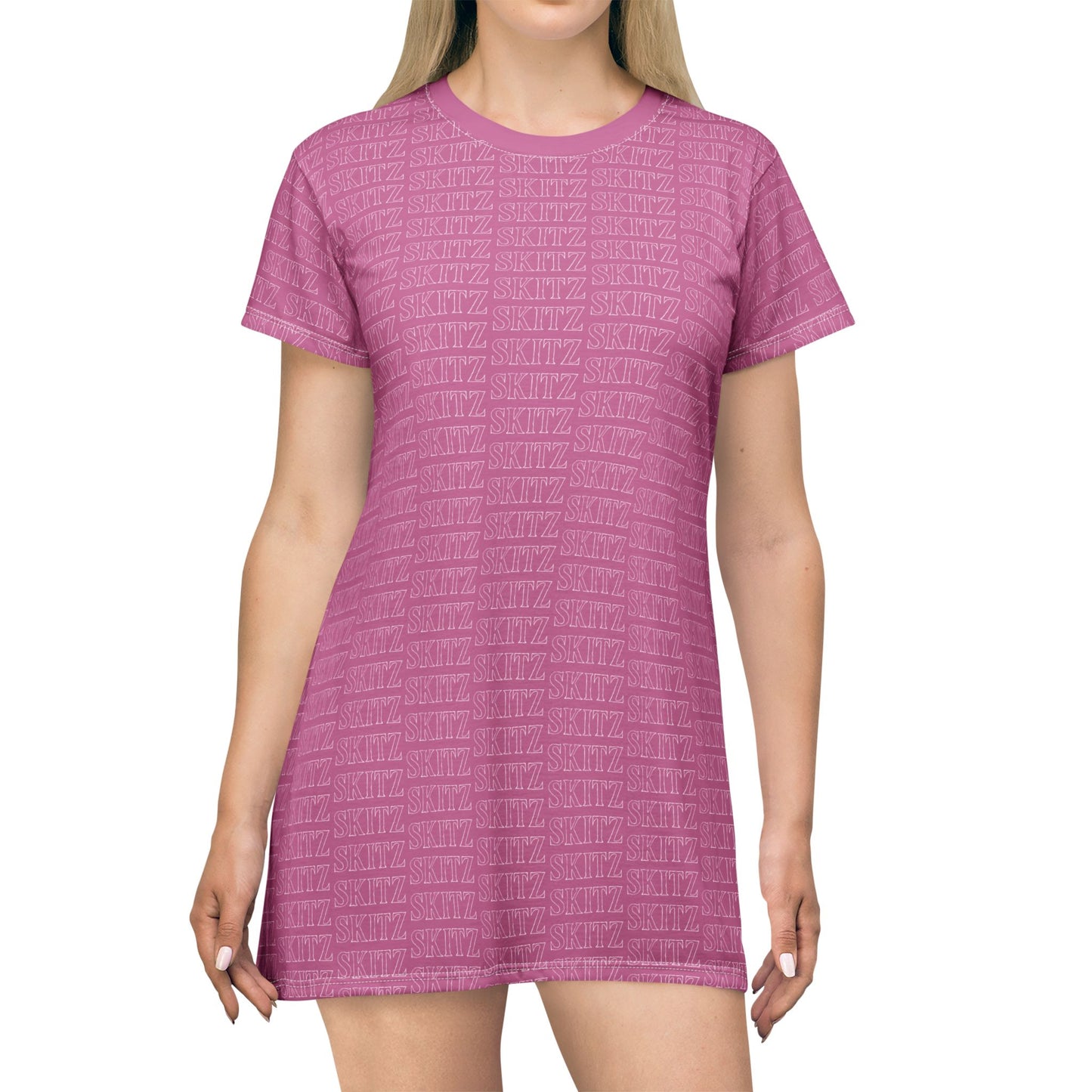 SKITZ T-Shirt Dress - Baby Pink